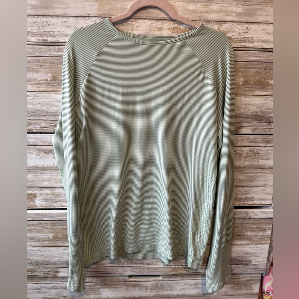 💚 Zella Green Stripe Long Sleeve Athletic Top Women’s XL